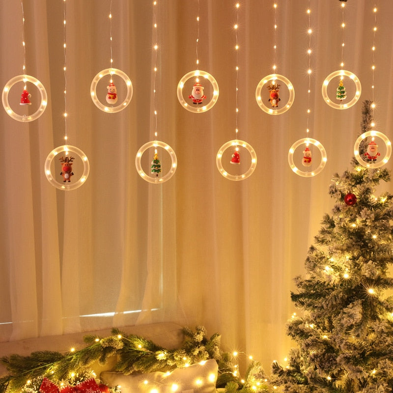 Led Santa Snowman Curtain Light With Rings™