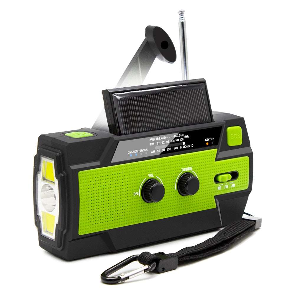 4000mAh Weather Radio with Hand Crank & Solar Charging™