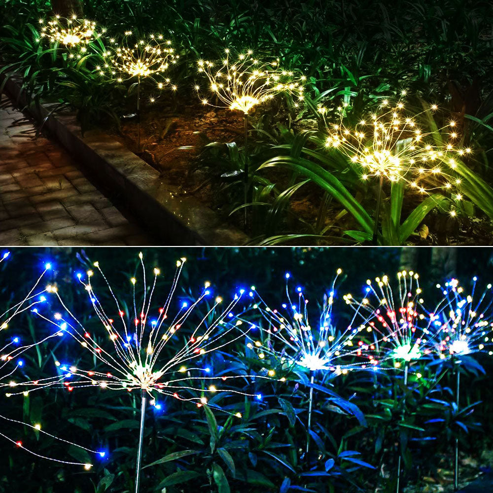 Solar Fireworks Lawn Light