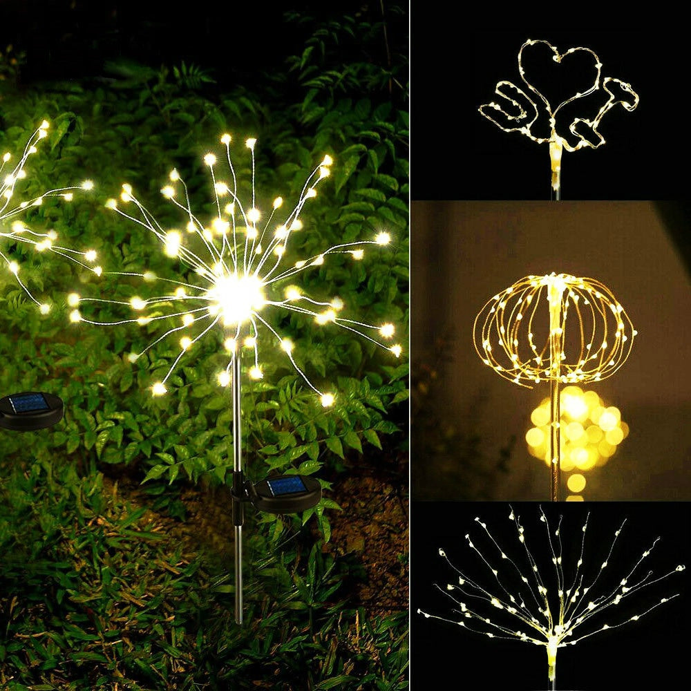 Solar Fireworks Lawn Light