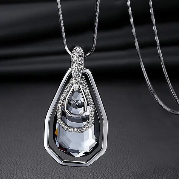 Long Necklace with Pendant for Women - Irragular square - Gitelle