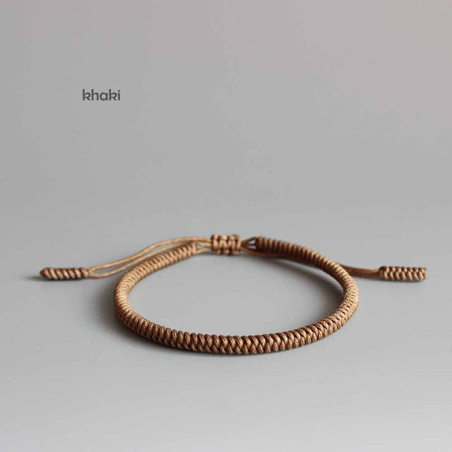 Handmade Tibetan Lucky Knots Bracelet - dream brown, dream khaki - Gitelle