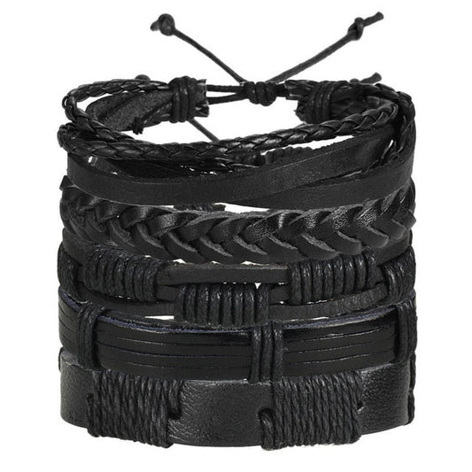 High Quality Multilayer Leather Black Bracelet - Gitelle