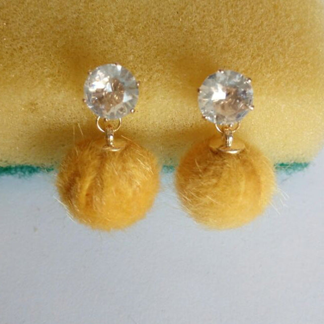 New Wild Hair Ball Earrings - Gitelle