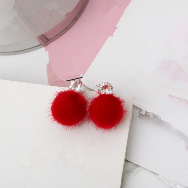 New Wild Hair Ball Earrings - Gitelle