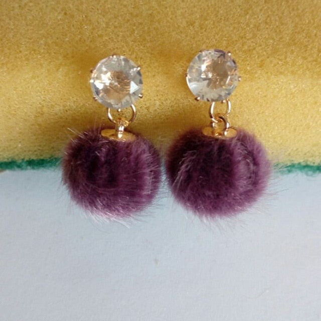 New Wild Hair Ball Earrings - Gitelle