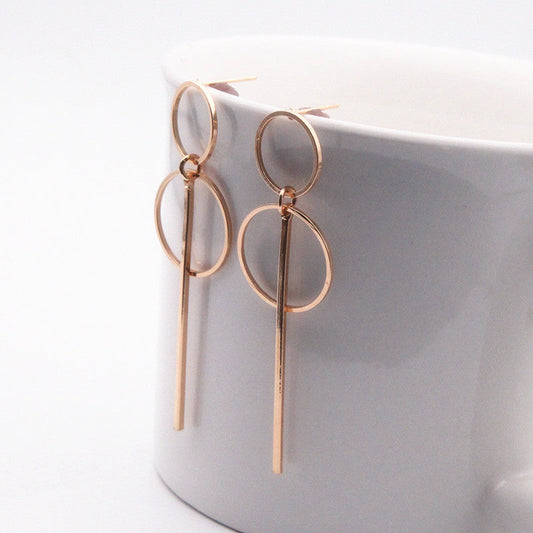 Simple Long Circle Earrings - Gitelle