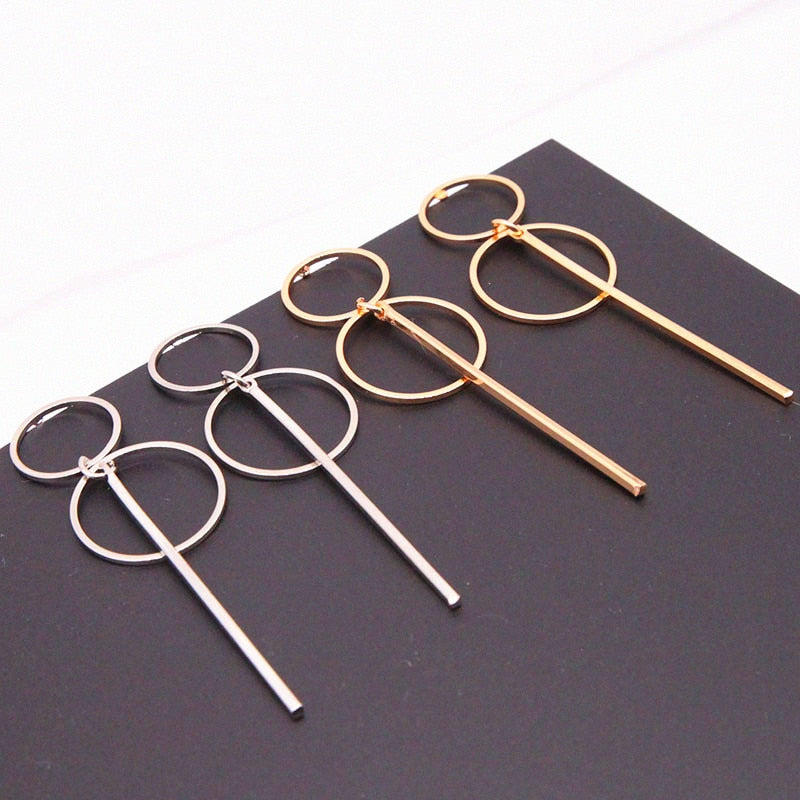 Simple Long Circle Earrings - Gitelle