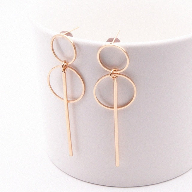 Simple Long Circle Earrings - Gitelle