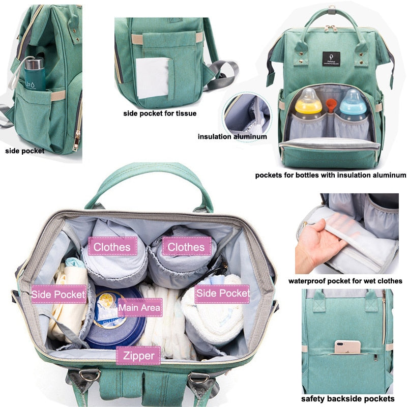 NEW Waterproof Baby Diaper Bag With USB Interface - Gitelle