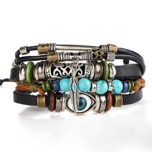 Multilayer Leather Vintage Bracelet - Gitelle