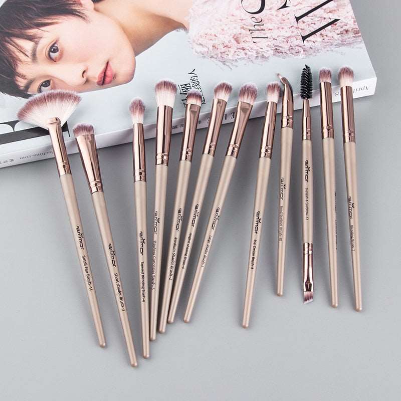 Anmor Pro Makeup Brushes Set 12 pcs - Gitelle