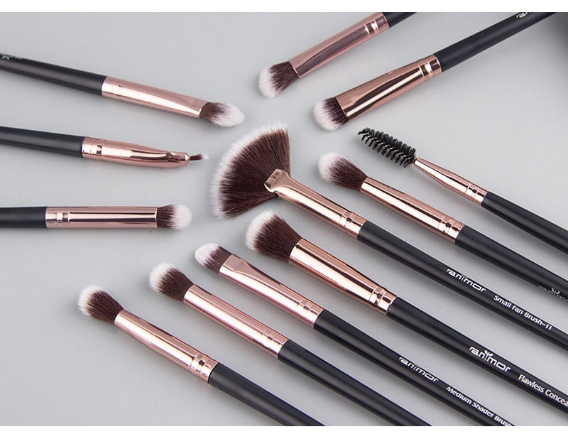 Anmor Pro Makeup Brushes Set 12 pcs - Gitelle