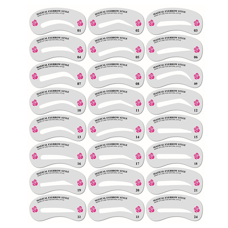 Professional Eyebrow Stencil 24-pcs Set - Gitelle